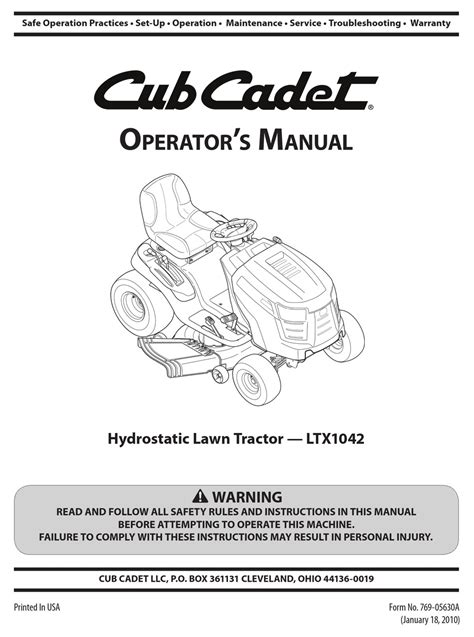 cub cadet ltx1042 service manual download